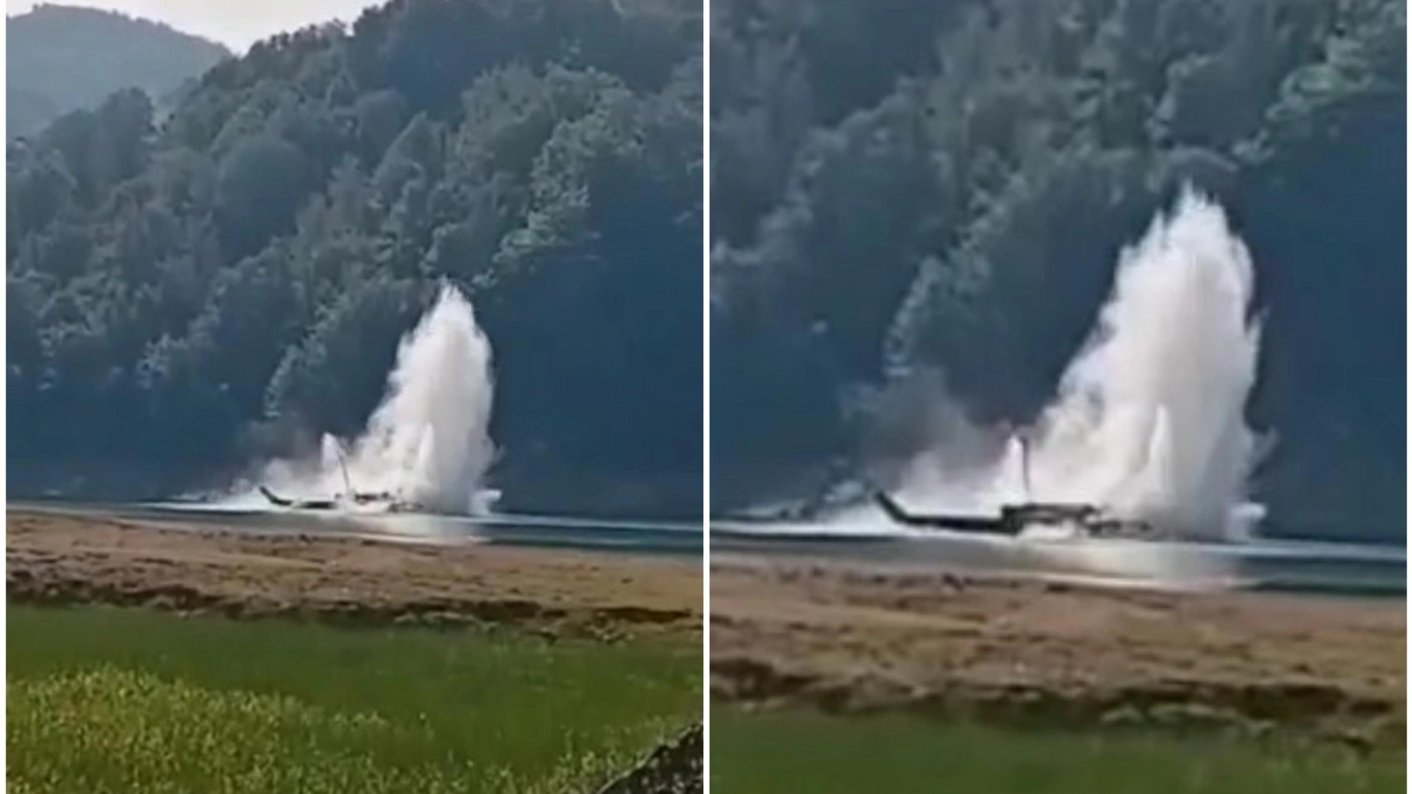 Video / Pogledajte trenutak kada je helikopter OSBiH pao u Jablaničko jezero